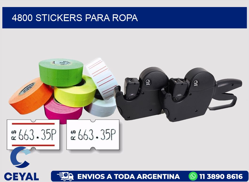 4800 STICKERS PARA ROPA