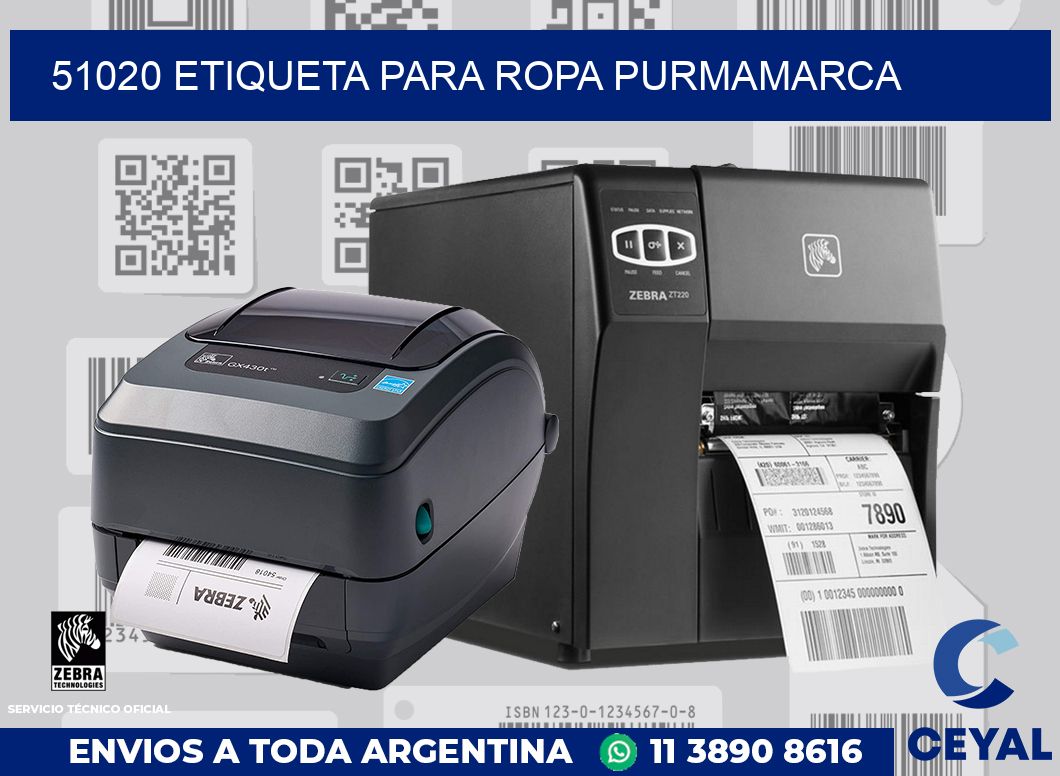 51020 ETIQUETA PARA ROPA PURMAMARCA