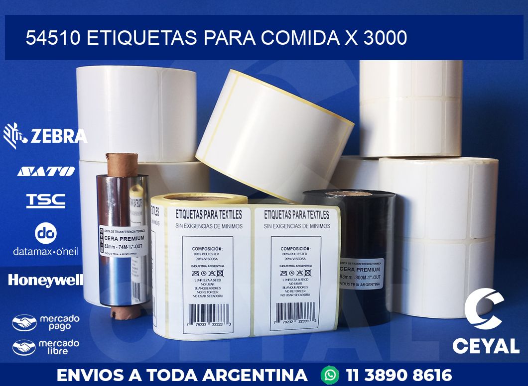 54510 ETIQUETAS PARA COMIDA x 3000