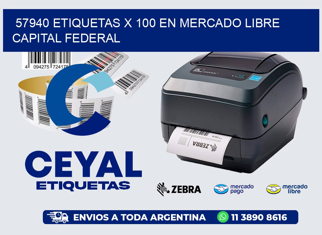57940 ETIQUETAS X 100 EN MERCADO LIBRE CAPITAL FEDERAL