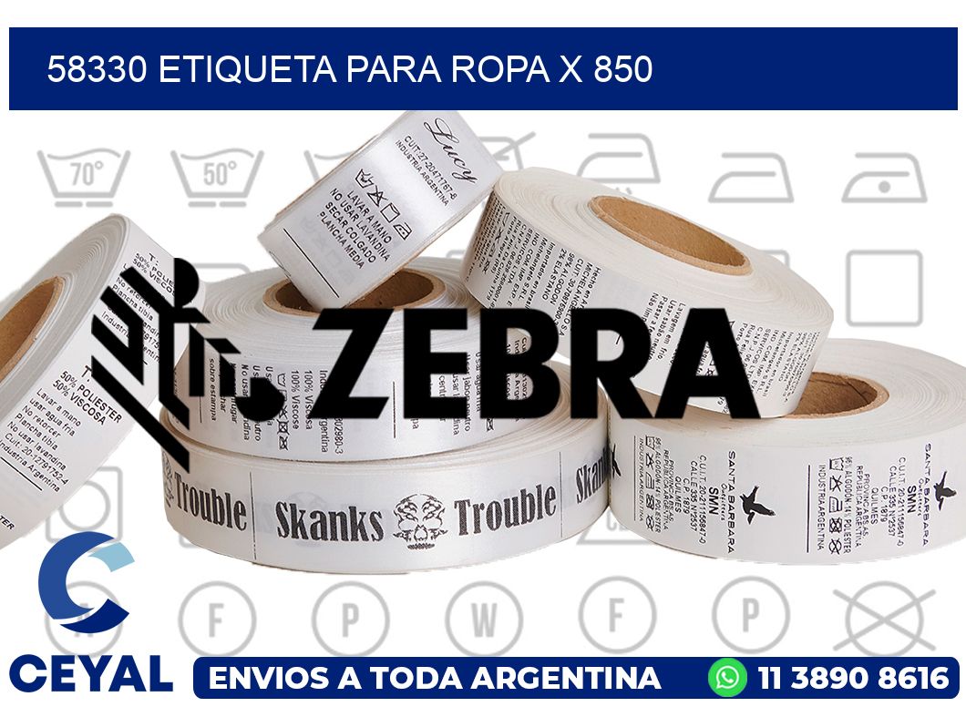 58330 ETIQUETA PARA ROPA X 850