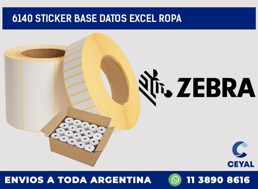 6140 sticker base datos excel ropa