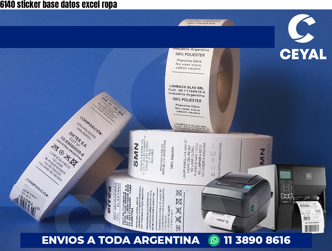 6140 sticker base datos excel ropa