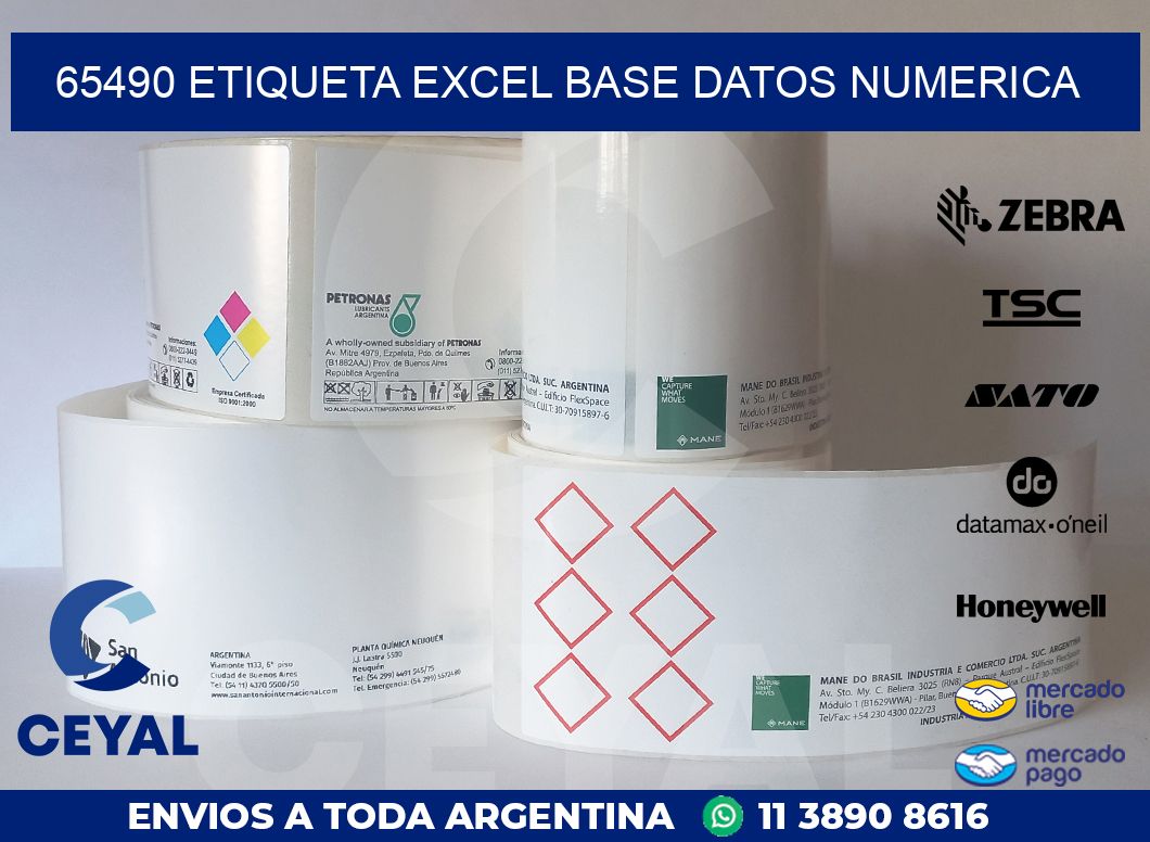 65490 etiqueta excel base datos numerica