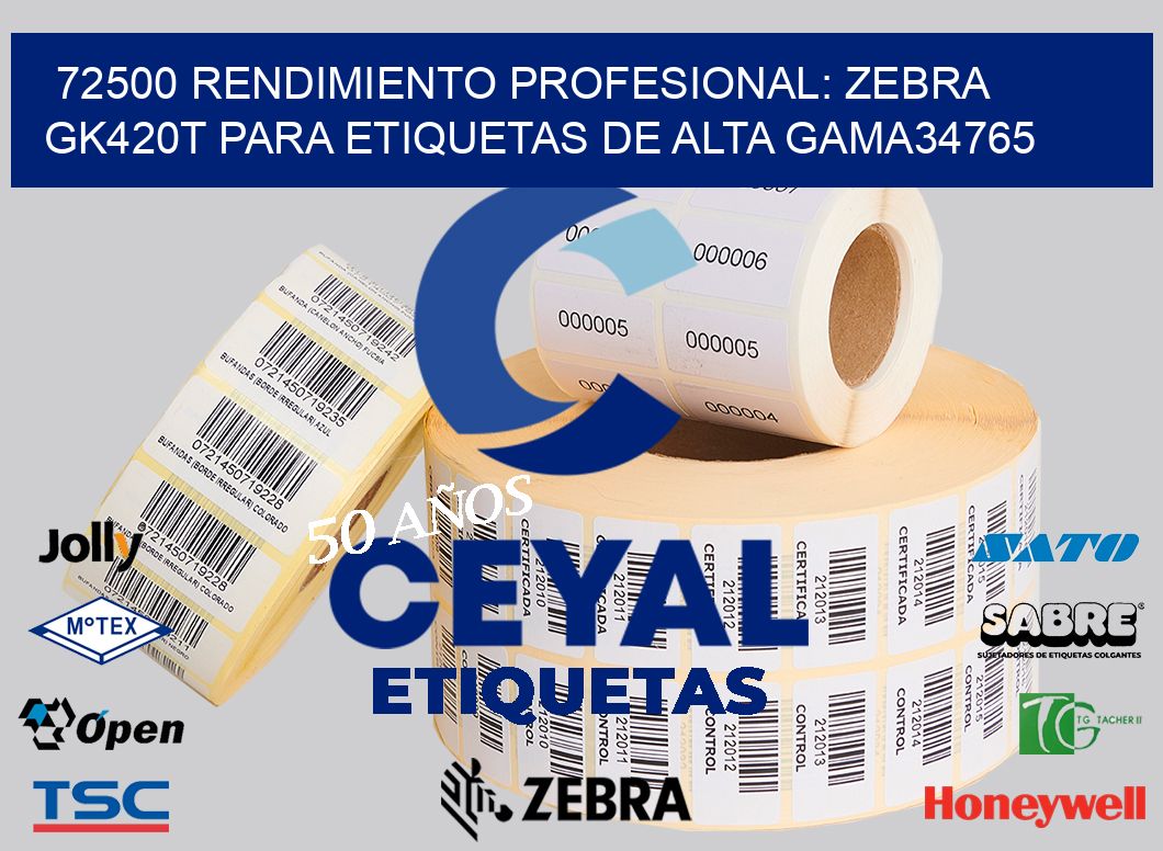 72500 Rendimiento Profesional: Zebra GK420T para Etiquetas de Alta Gama34765