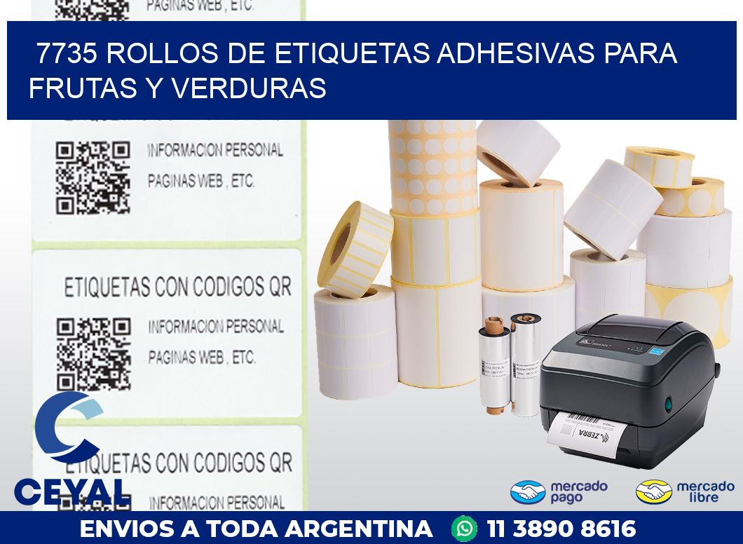 7735 ROLLOS DE ETIQUETAS ADHESIVAS PARA FRUTAS Y VERDURAS