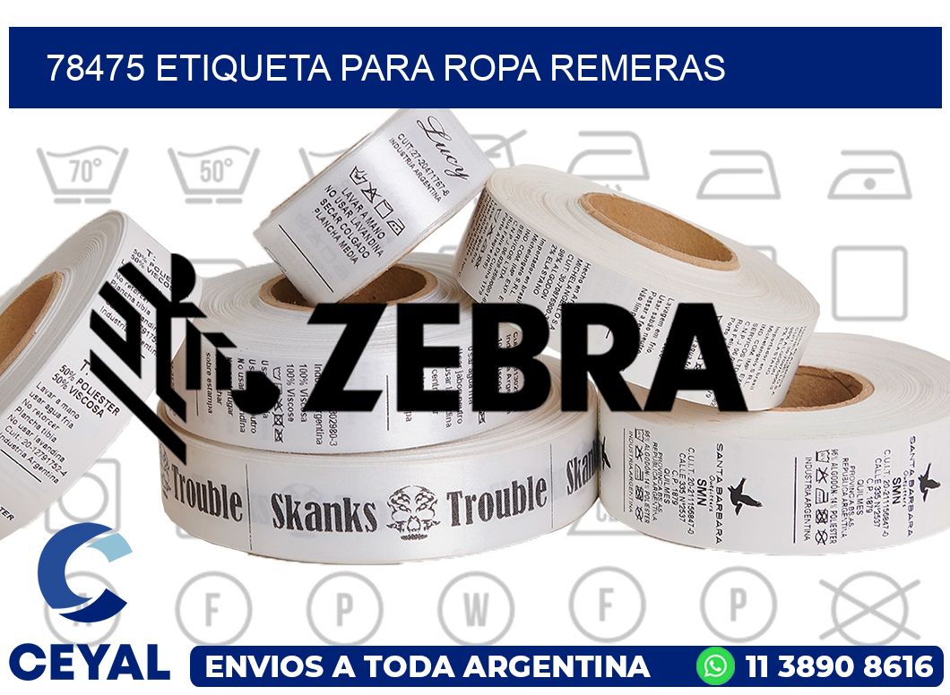 78475 ETIQUETA PARA ROPA REMERAS