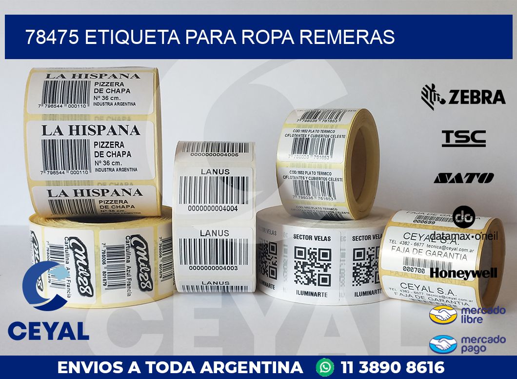 78475 ETIQUETA PARA ROPA REMERAS