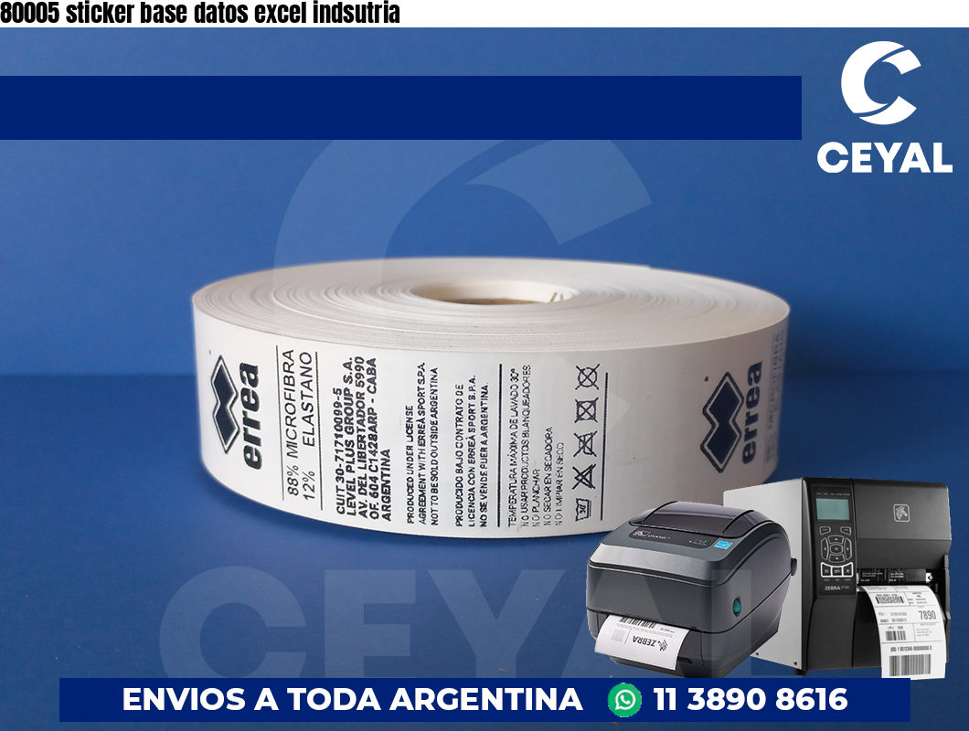 80005 sticker base datos excel indsutria