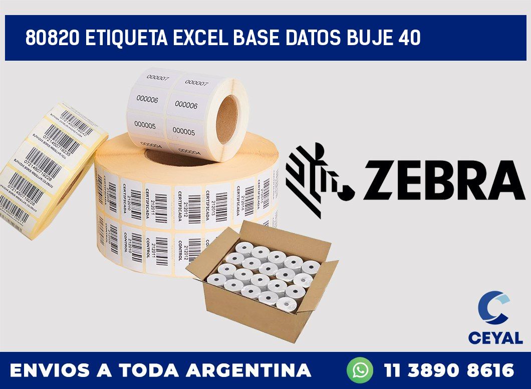 80820 etiqueta excel base datos buje 40