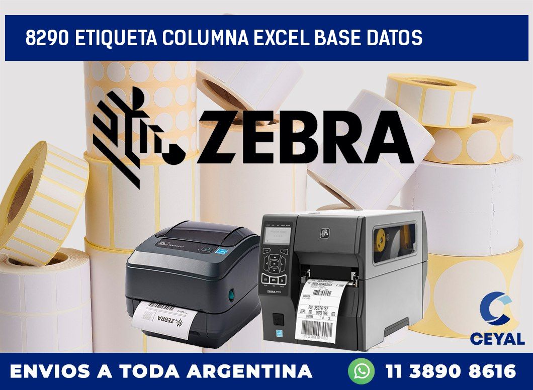 8290 etiqueta columna excel base datos