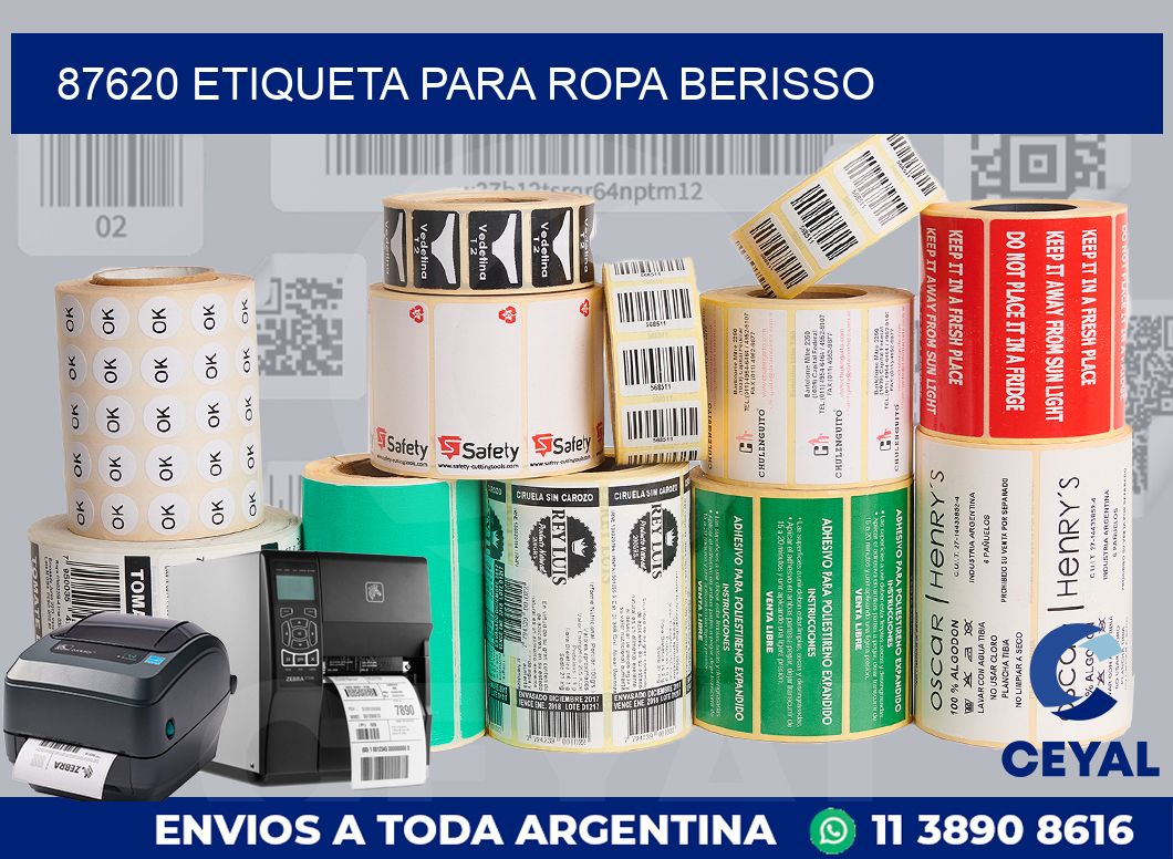 87620 ETIQUETA PARA ROPA BERISSO