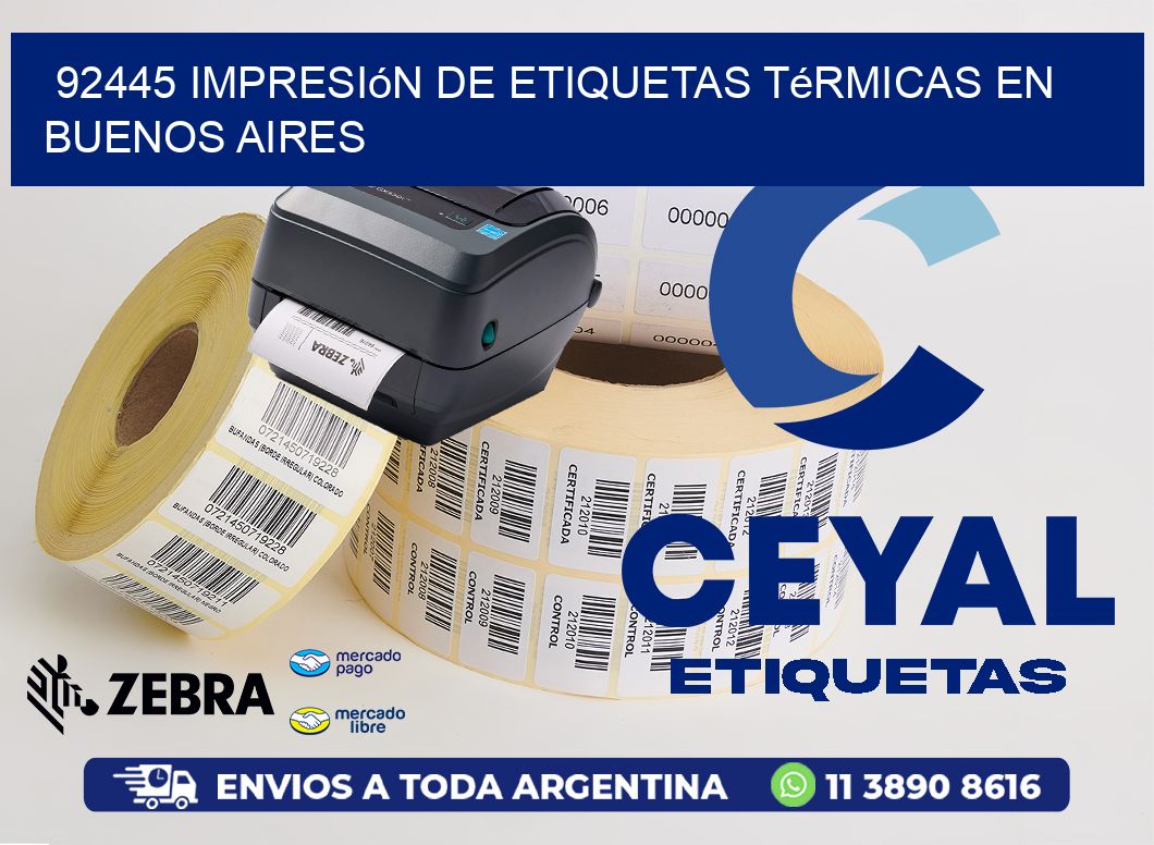92445 Impresión de Etiquetas Térmicas en Buenos Aires
