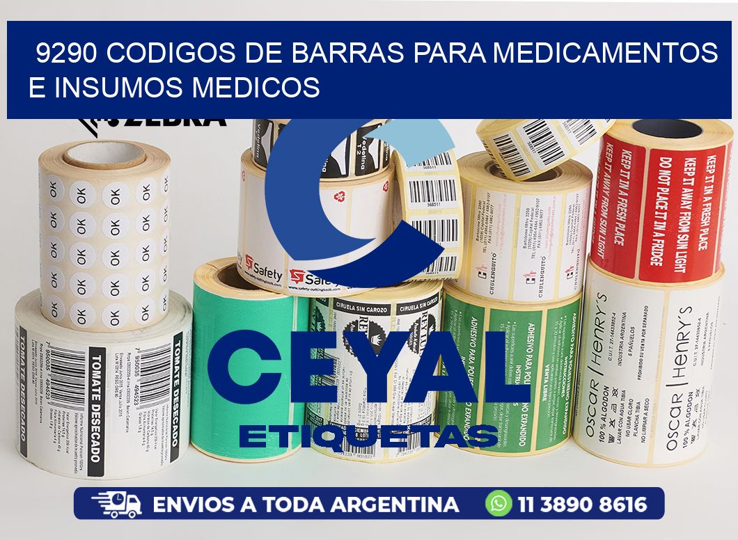 9290 CODIGOS DE BARRAS PARA MEDICAMENTOS E INSUMOS MEDICOS