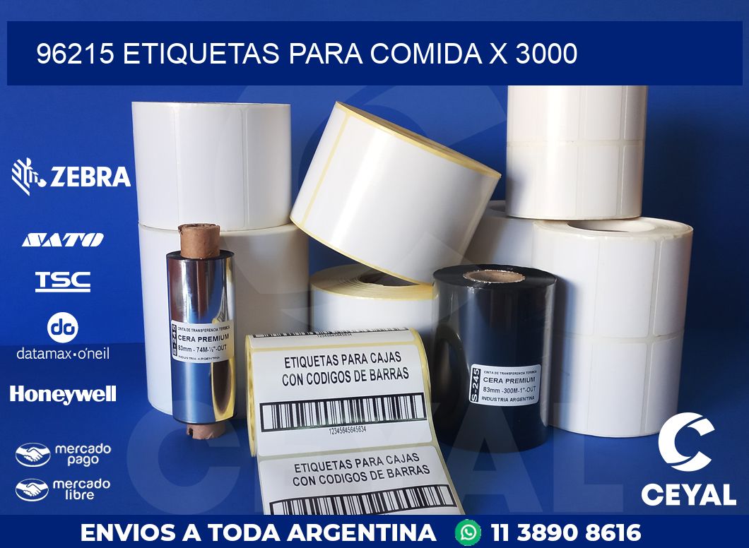 96215 ETIQUETAS PARA COMIDA x 3000