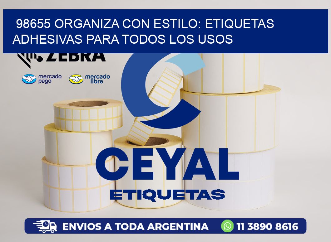 98655 Organiza con Estilo: Etiquetas Adhesivas para Todos los Usos