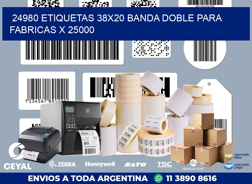 24980 ETIQUETAS 38X20 BANDA DOBLE PARA FABRICAS X 25000