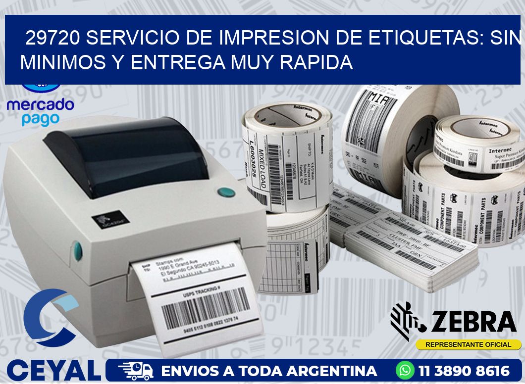 29720 SERVICIO DE IMPRESION DE ETIQUETAS: SIN MINIMOS Y ENTREGA MUY RAPIDA