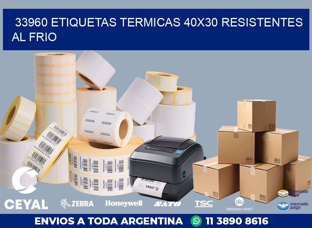 33960 ETIQUETAS TERMICAS 40X30 RESISTENTES AL FRIO