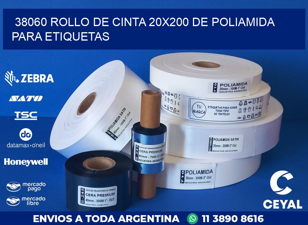 38060 ROLLO DE CINTA 20X200 DE POLIAMIDA PARA ETIQUETAS