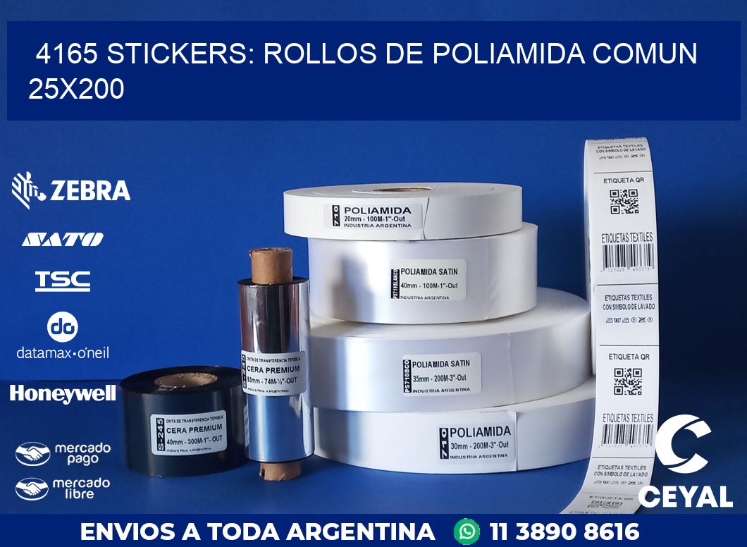 4165 STICKERS: ROLLOS DE POLIAMIDA COMUN 25X200