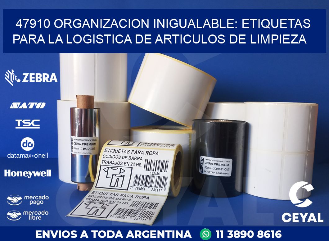 47910 ORGANIZACION INIGUALABLE: ETIQUETAS PARA LA LOGISTICA DE ARTICULOS DE LIMPIEZA