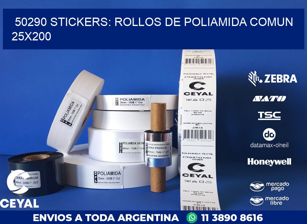 50290 STICKERS: ROLLOS DE POLIAMIDA COMUN 25X200