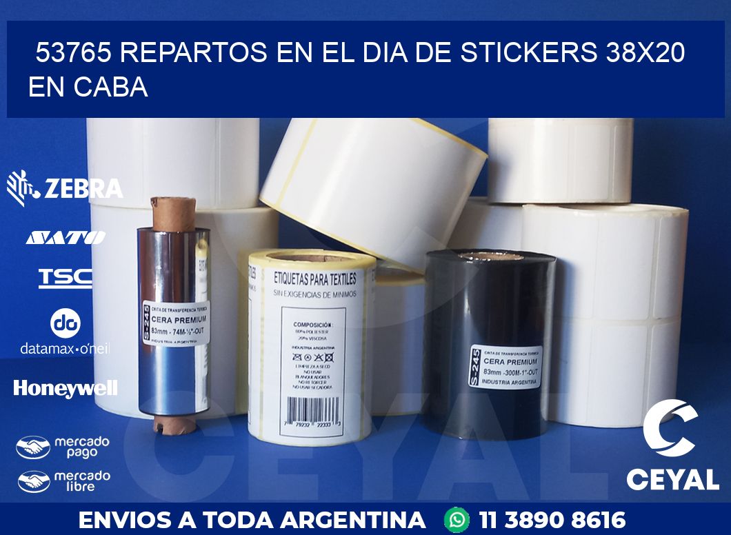 53765 REPARTOS EN EL DIA DE STICKERS 38X20 EN CABA