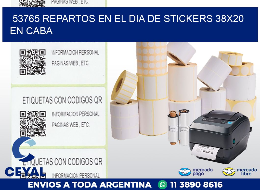 53765 REPARTOS EN EL DIA DE STICKERS 38X20 EN CABA