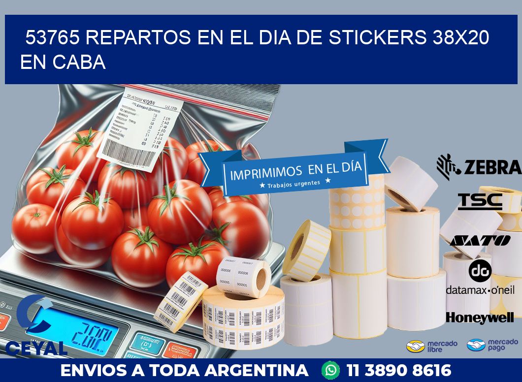 53765 REPARTOS EN EL DIA DE STICKERS 38X20 EN CABA