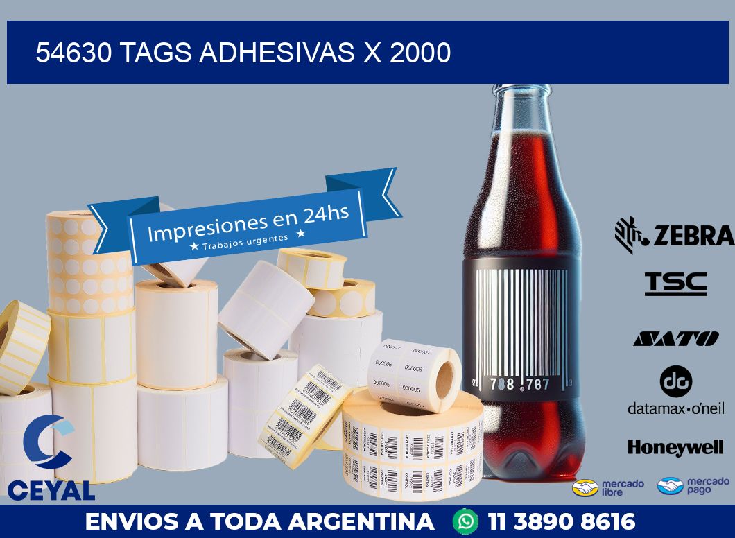 54630 TAGS ADHESIVAS X 2000