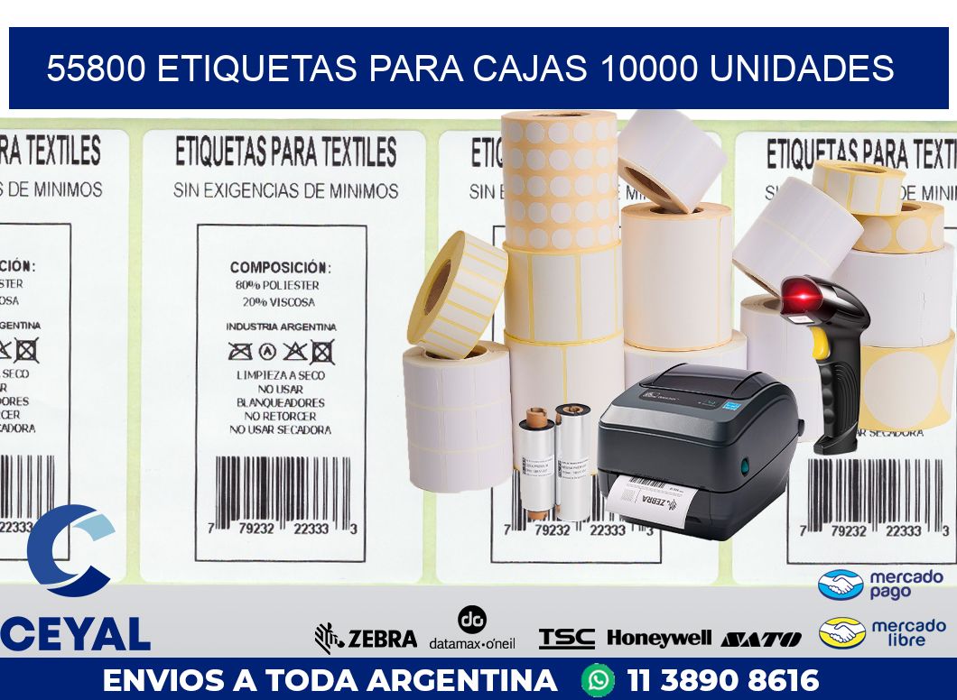 55800 ETIQUETAS PARA CAJAS 10000 UNIDADES