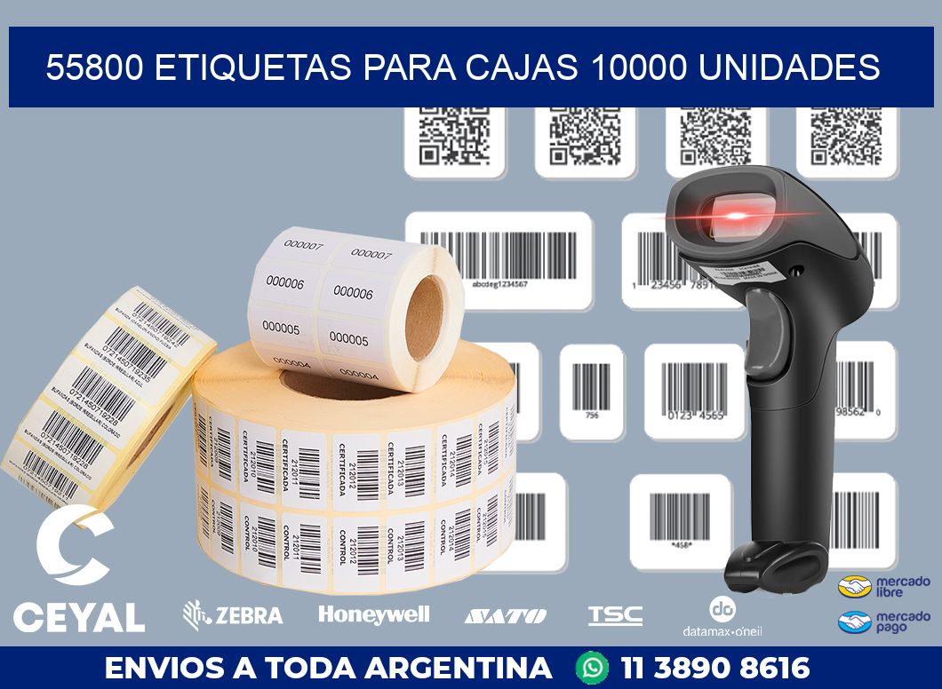 55800 ETIQUETAS PARA CAJAS 10000 UNIDADES