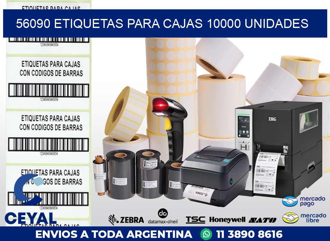 56090 ETIQUETAS PARA CAJAS 10000 UNIDADES