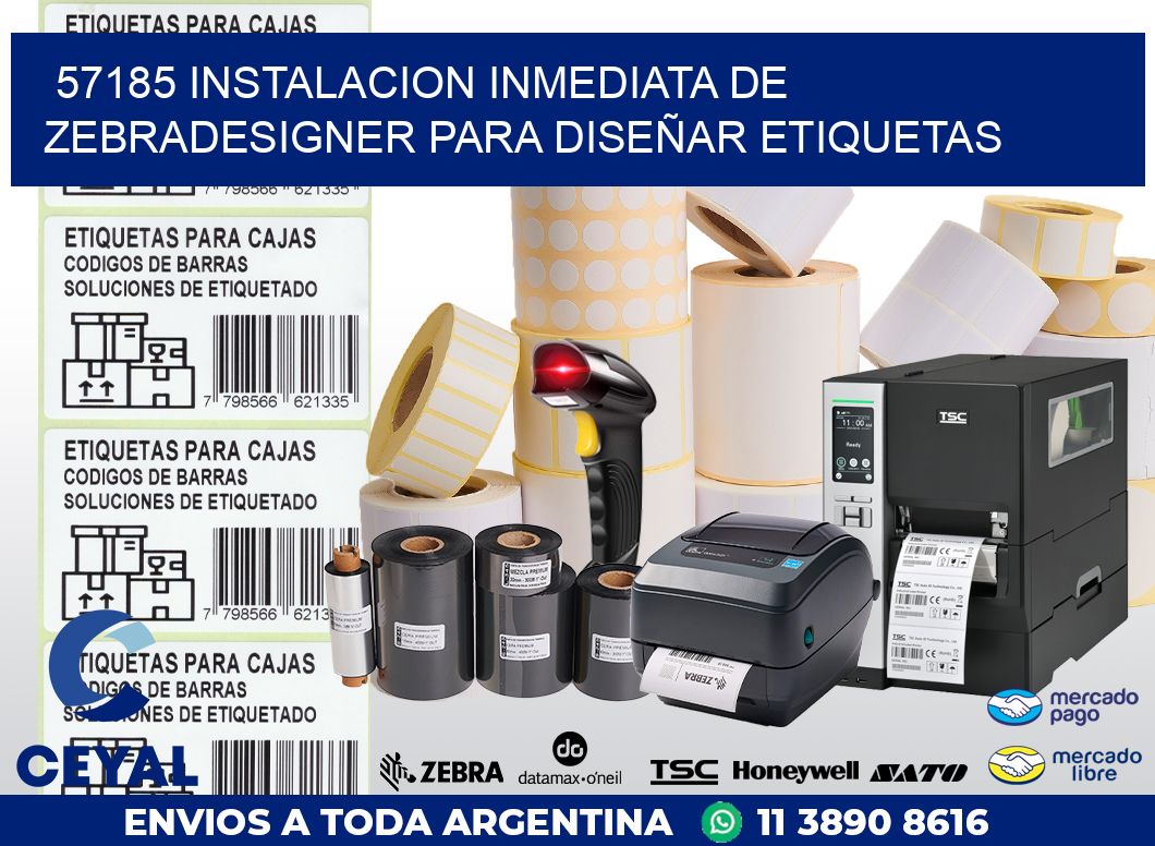 57185 INSTALACION INMEDIATA DE ZEBRADESIGNER PARA DISEÑAR ETIQUETAS