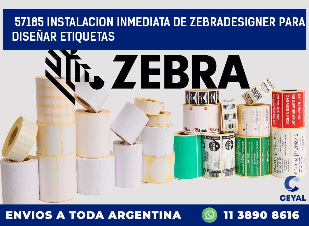 57185 INSTALACION INMEDIATA DE ZEBRADESIGNER PARA DISEÑAR ETIQUETAS
