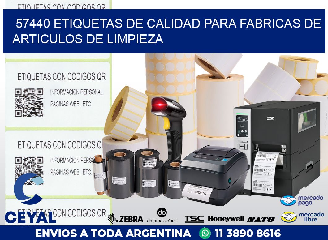 57440 ETIQUETAS DE CALIDAD PARA FABRICAS DE ARTICULOS DE LIMPIEZA