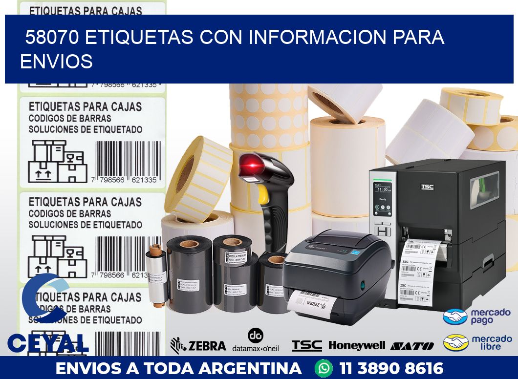 58070 ETIQUETAS CON INFORMACION PARA ENVIOS