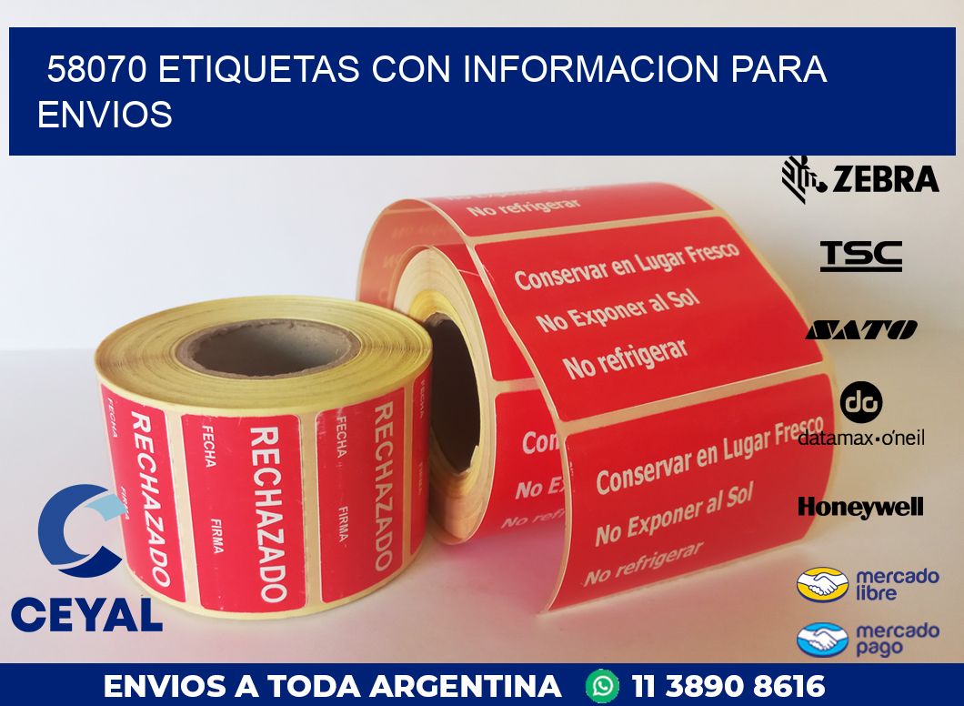 58070 ETIQUETAS CON INFORMACION PARA ENVIOS