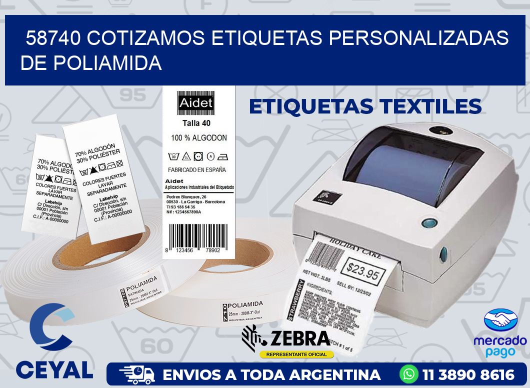 58740 COTIZAMOS ETIQUETAS PERSONALIZADAS DE POLIAMIDA