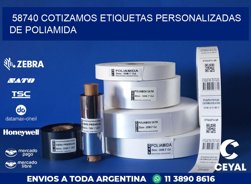 58740 COTIZAMOS ETIQUETAS PERSONALIZADAS DE POLIAMIDA