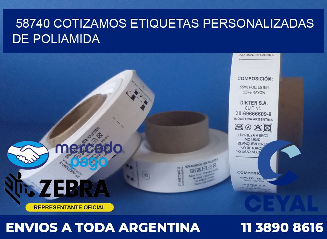 58740 COTIZAMOS ETIQUETAS PERSONALIZADAS DE POLIAMIDA