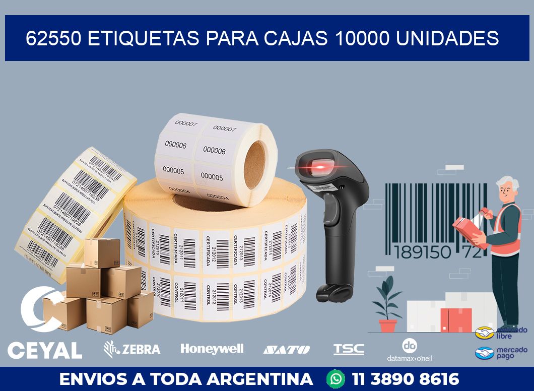 62550 ETIQUETAS PARA CAJAS 10000 UNIDADES