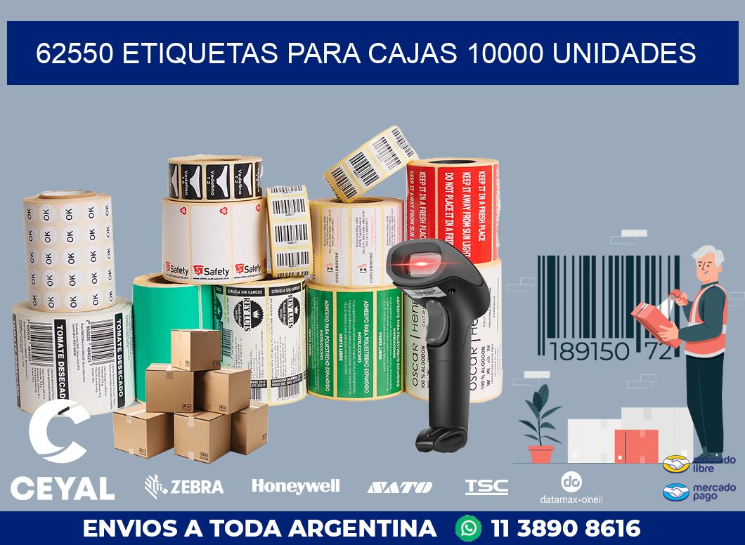 62550 ETIQUETAS PARA CAJAS 10000 UNIDADES