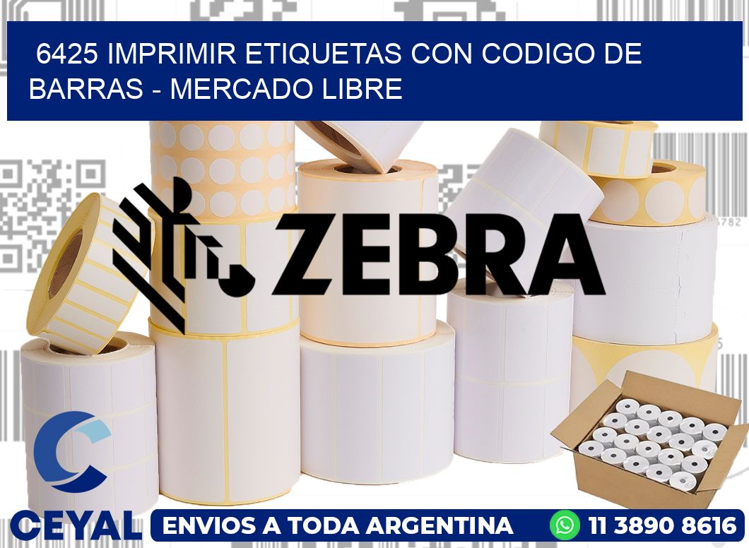 6425 IMPRIMIR ETIQUETAS CON CODIGO DE BARRAS – MERCADO LIBRE