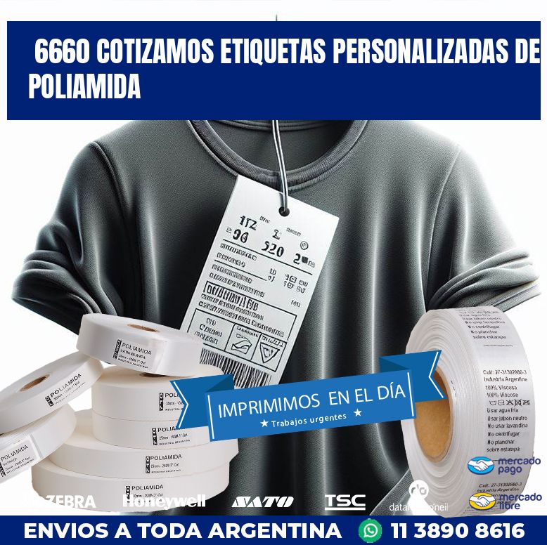 6660 COTIZAMOS ETIQUETAS PERSONALIZADAS DE POLIAMIDA
