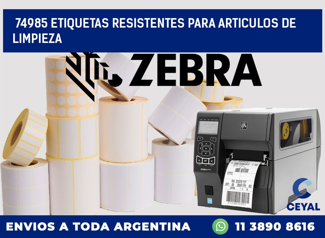 74985 ETIQUETAS RESISTENTES PARA ARTICULOS DE LIMPIEZA