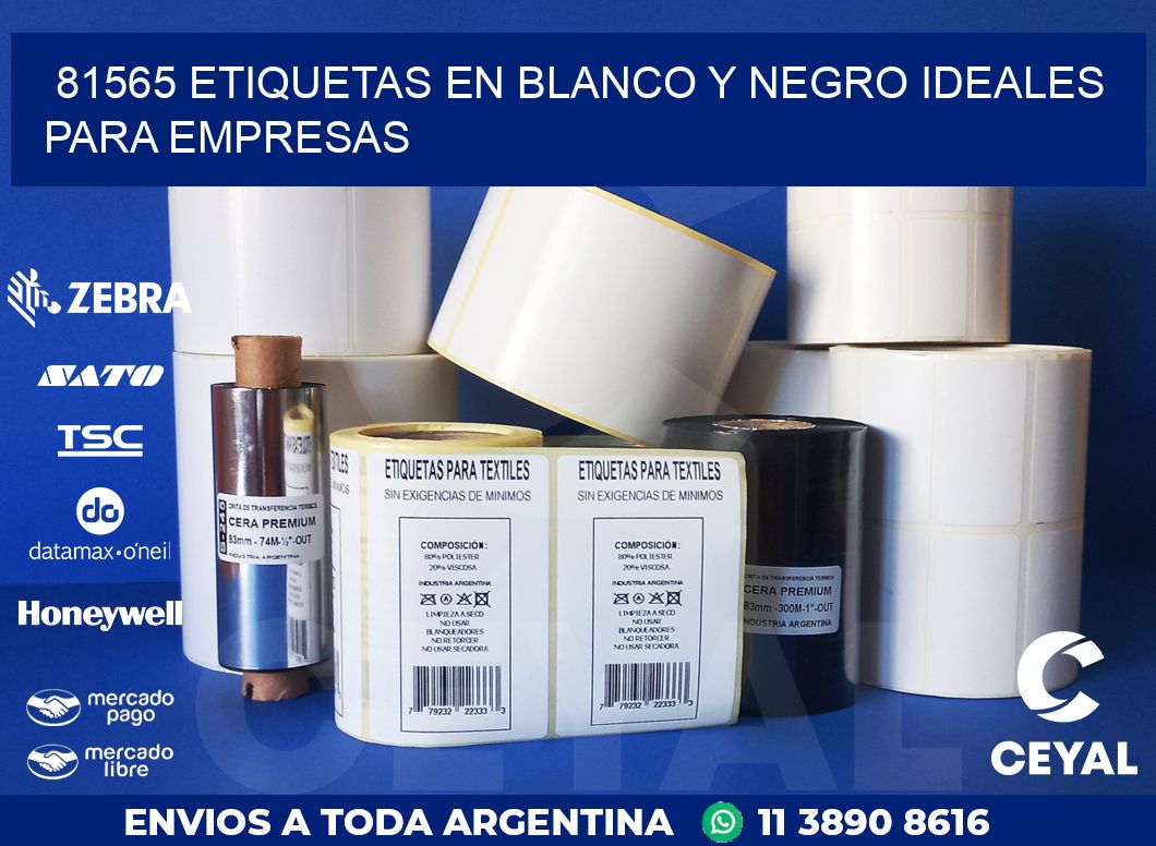 81565 ETIQUETAS EN BLANCO Y NEGRO IDEALES PARA EMPRESAS