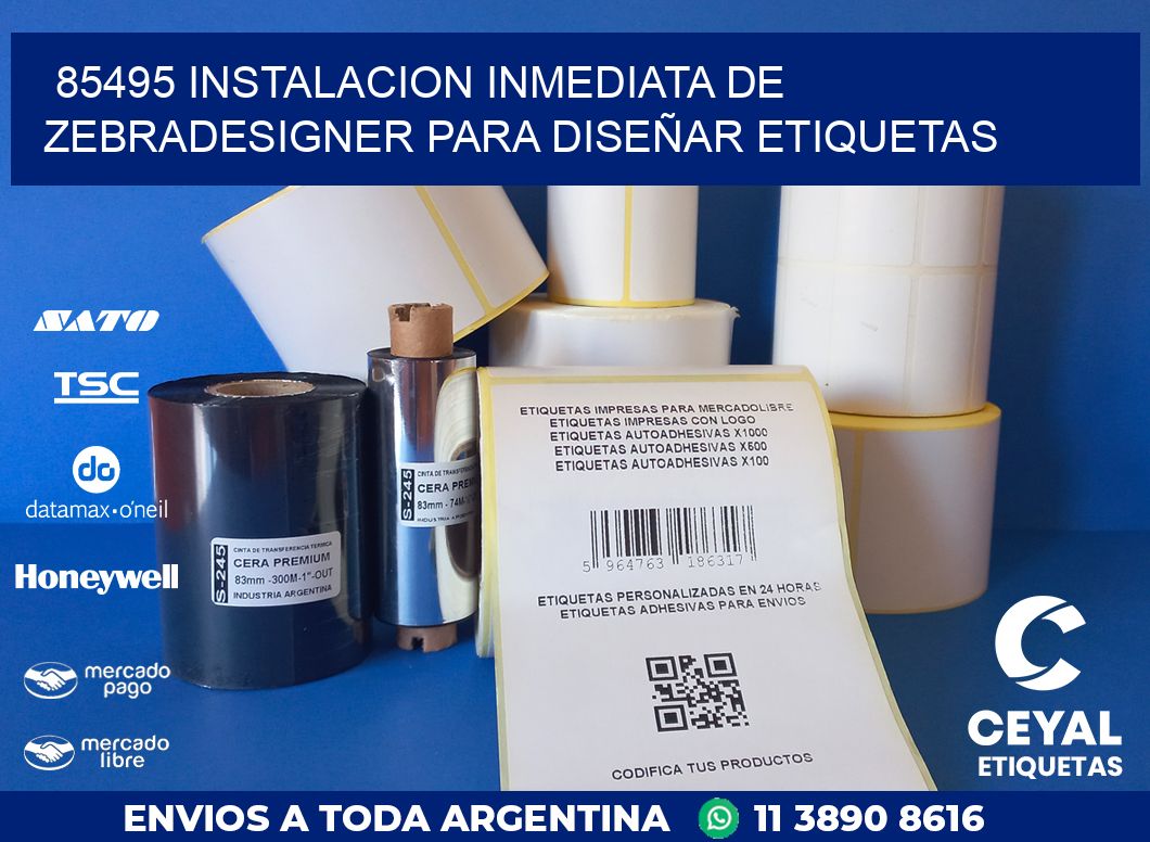 85495 INSTALACION INMEDIATA DE ZEBRADESIGNER PARA DISEÑAR ETIQUETAS