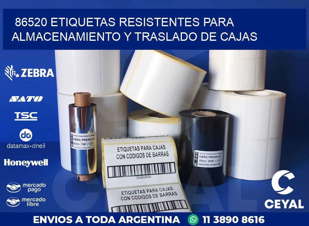 86520 ETIQUETAS RESISTENTES PARA ALMACENAMIENTO Y TRASLADO DE CAJAS